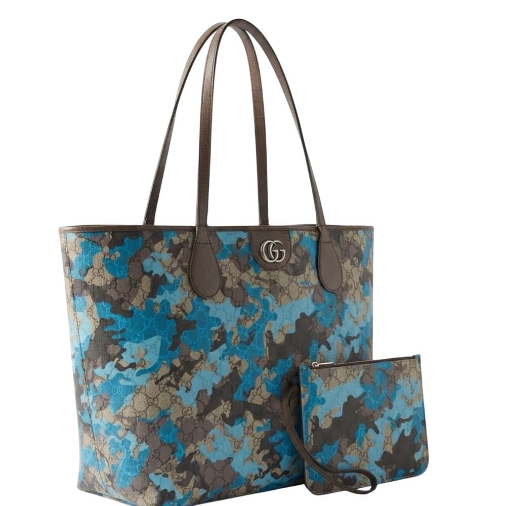 Gucci Large Blue Camouflage Marbled GG Monogram Shopper NWT - Picture 3 of 3
